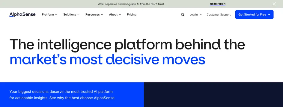 AlphaSense homepage