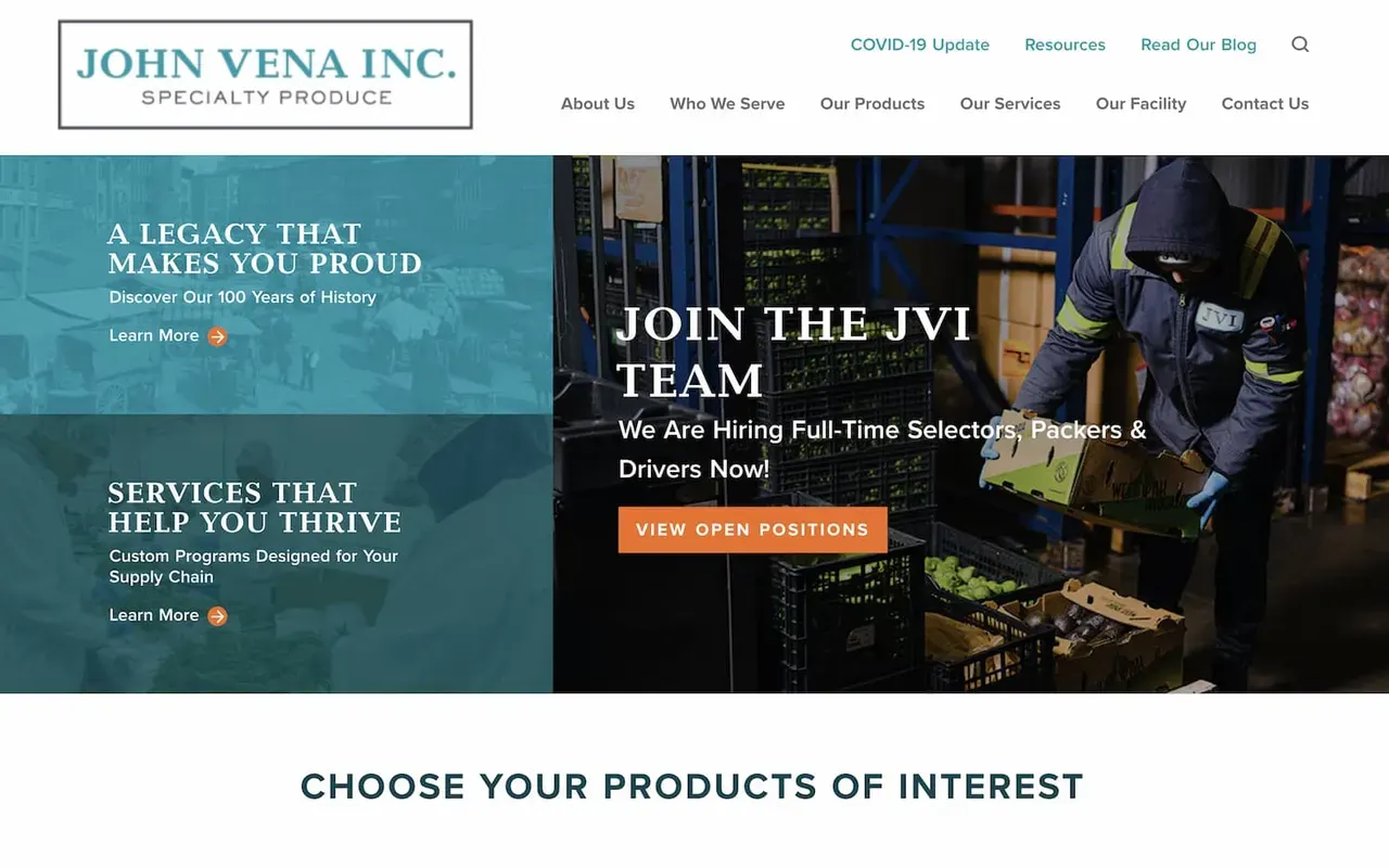 John Vena Inc. wholesale produce website